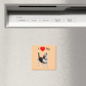 J'Aime Le Coeur Mon Aimant Beagle Chien (In Situ (Lave-vaisselle))