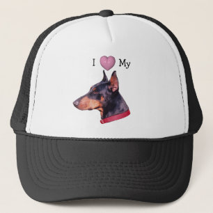 J'aime le coeur mon casquette de Pinscher de