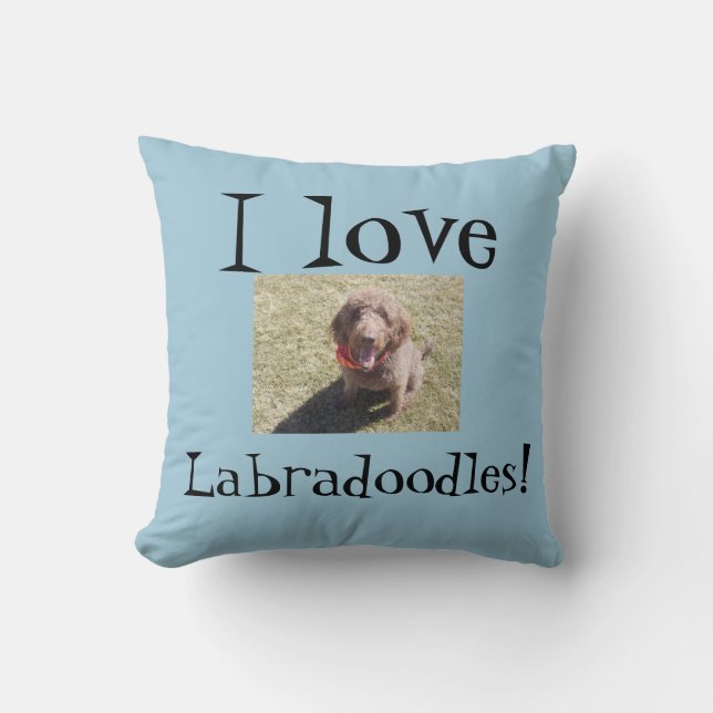 J'aime le coussin de Labradoodles (Recto)
