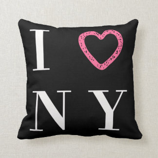 J'aime le coussin réversible de NY - noir, blanc,