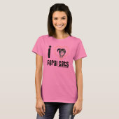 J'aime le long T-shirts de douille de dames (Devant entier)