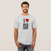 J'aime le modèle de T-shirt de code de QR (Devant entier)