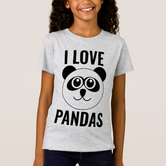 J'AIME LE PANDA PORTE DES ENFANTS FILLES T-SHIRTS (Devant)