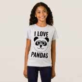 J'AIME LE PANDA PORTE DES ENFANTS FILLES T-SHIRTS (Devant entier)