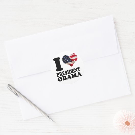 J'aime le président Obama Sticker (Enveloppe)