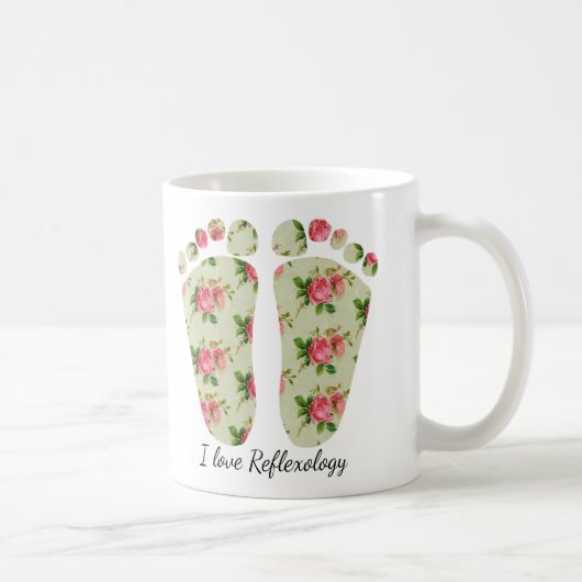 J'aime le reflexologist floral de tasse de pieds (Droite)