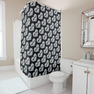 J'Aime Le Rideau De Douche À Motif Bling