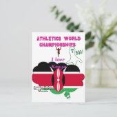 J'aime le sport kenyan Boo ! Carte postale Hakuna (Debout devant)