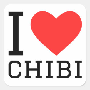 J'aime le sticker carré chibi
