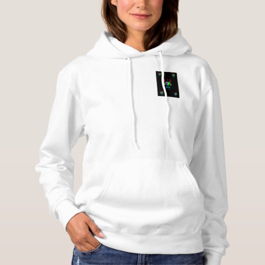 J'aime le sweat - shirt à capuche blanc de la (Devant)