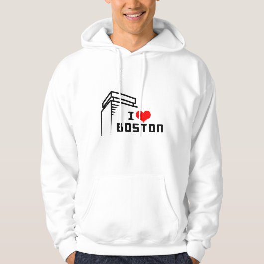 J'aime le sweat - shirt à capuche de Boston (Devant)