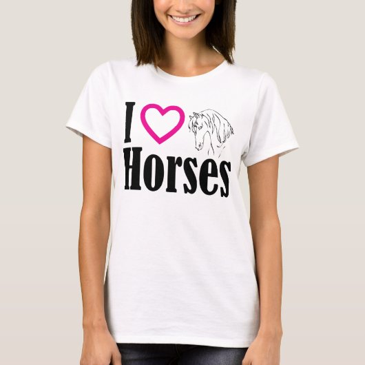 J'aime le T-shirt de chevaux (Devant)