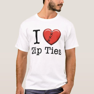 J'aime le T-shirt de cravates de fermeture éclair