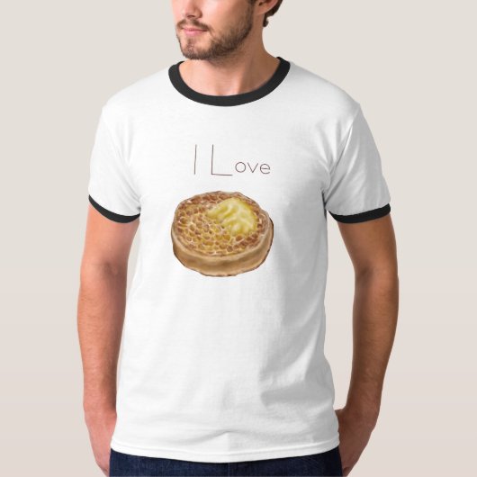 J'aime le T-shirt de crumpets (Devant)