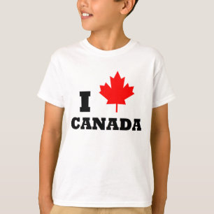 J'aime le T-shirt de feuille d'érable rouge du
