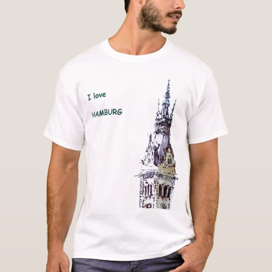 J'aime le T-shirt de Hambourg (Devant)