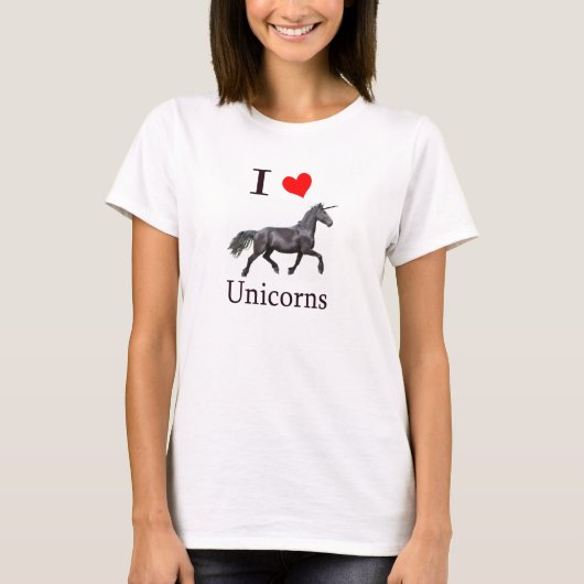 j'aime le T-shirt de licornes (Devant)