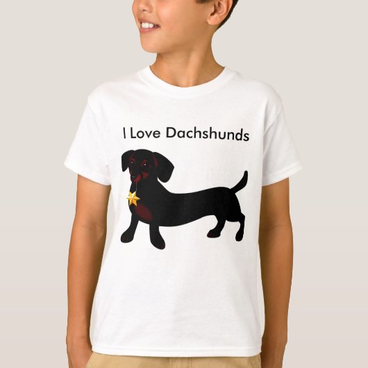 J'aime le T-shirt de teckels (Devant)