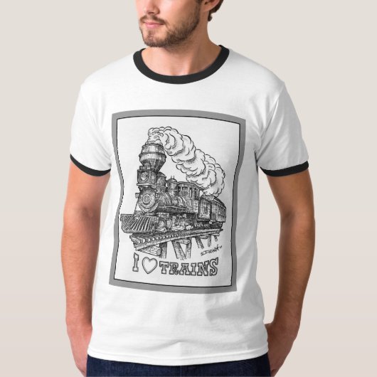 J'aime le T-shirt de trains (Devant)