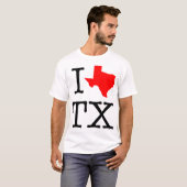 J'aime le T-shirt de TX le Texas (Devant entier)