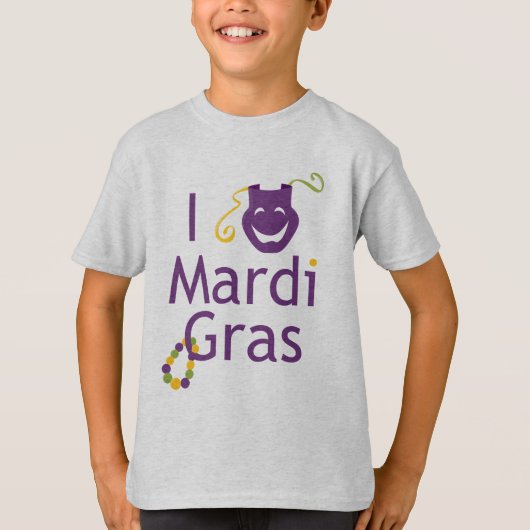 J'aime le T-shirt d'enfants de mardi gras (Devant)