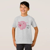 J'aime le T-shirt d'enfants de porcs (Devant entier)