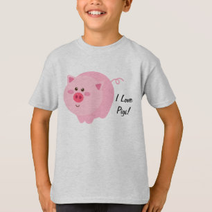 J'aime le T-shirt d'enfants de porcs