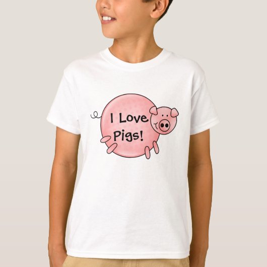 J'aime le T-shirt d'enfants de porcs (Devant)