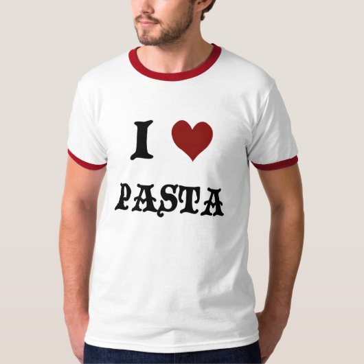 J'aime le T-shirt des hommes de pâtes (Devant)