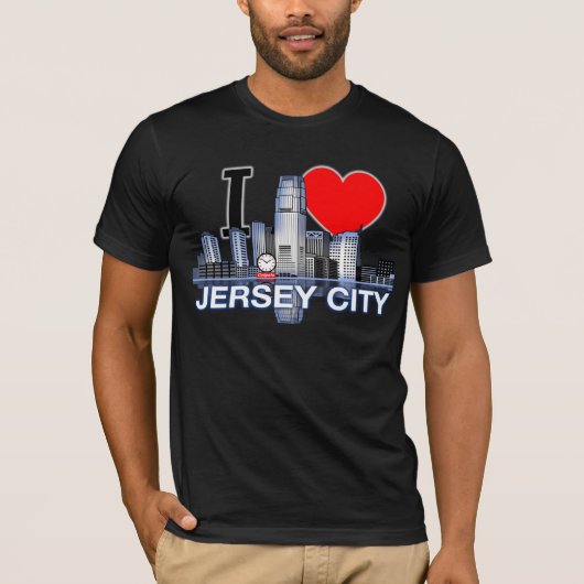J'aime le T-shirt d'horizon de Jersey City (Devant)