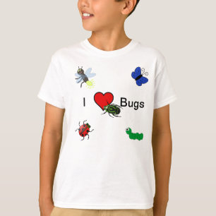 J'aime le T-shirt d'insectes pour des enfants