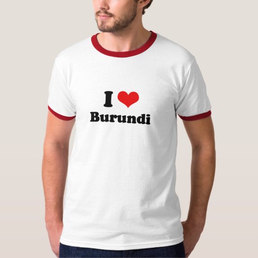 J'aime le T-shirt du Burundi (Devant)