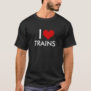 J'aime le T-shirt foncé de base de trains