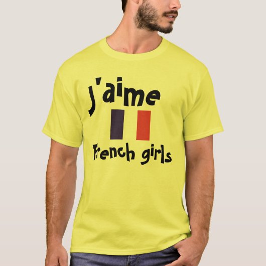 J'aime le T-shirt français de filles (Devant)