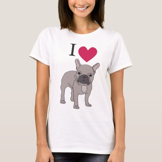 J'aime le T-shirt mignon de dessus de chien de (Devant)