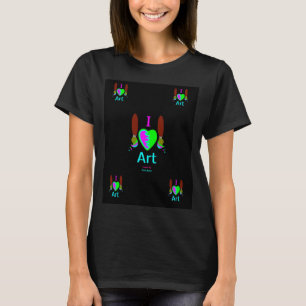 J'aime le T-shirt noir des femmes d'art