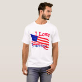 J'aime le T-shirt patriotique de drapeau américain (Devant entier)