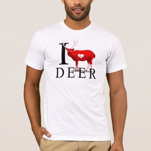 J'aime le T-shirts de cerfs communs (Devant)