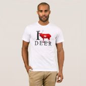 J'aime le T-shirts de cerfs communs (Devant entier)