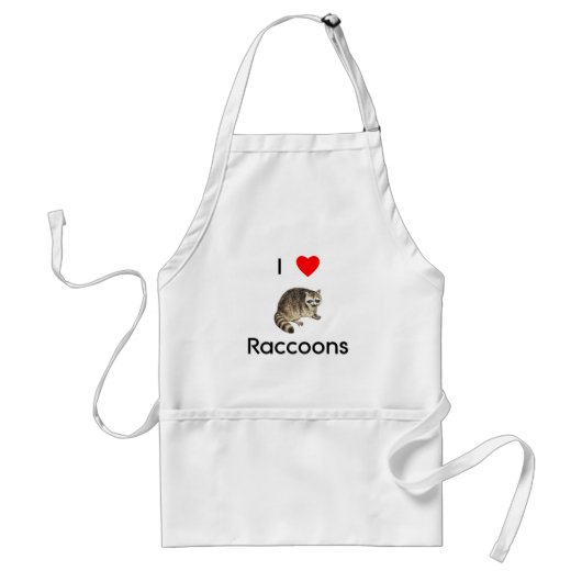 J'aime le tablier de ratons laveurs (Devant)