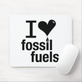 J'aime le tapis de souris de combustibles fossiles (Avec souris)