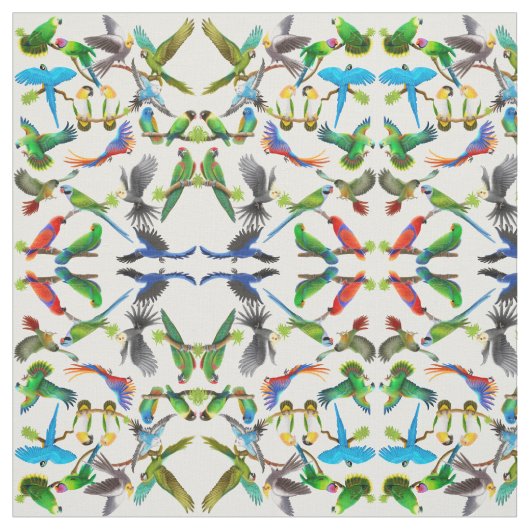 J'aime le tissu coloré de perroquets (Échantillon)
