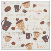 J'aime le tissu de café (Échantillon)