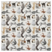 J'aime le tissu félin de chats (Échantillon)