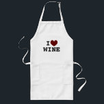 J'aime le vin long tablier de cuisine blanche pour<br><div class="desc">J'aime le long tablier de cuisine blanche pour la dégustation. Personnalisé,  j'aime le design modèle avec icône cardiaque. Tabliers de cuisine personnalisés en Jaune,  Beige et Blanc. Amoureux du vin,  cuisinier,  cuisinier,  amis,  famille etc. Coeur de couleur rouge foncé ou personnalisé.</div>
