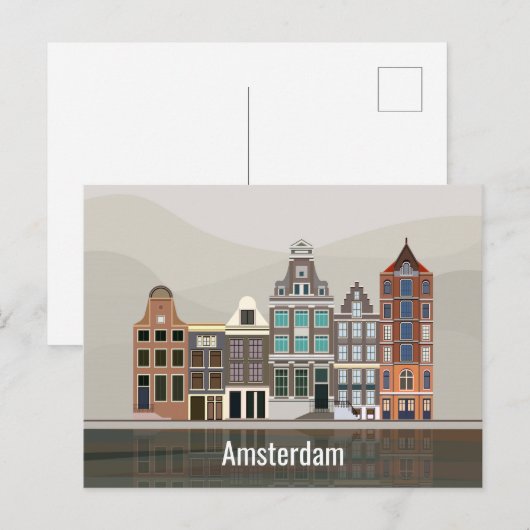 J'aime le voyage d'Amsterdam la carte postale (Devant / Derrière)