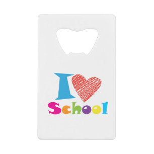 J'Aime L'École. Retour À L'École. Cartoon Coeur