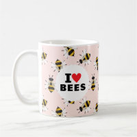 J'Aime Les Abeilles Motivées Pale Rose Café Mug