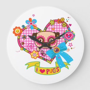 J'Aime Les Carlins ! Horloge murale