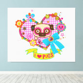 J'Aime Les Carlins ! Impression Canvas (Insitu (Plancher de Bois))